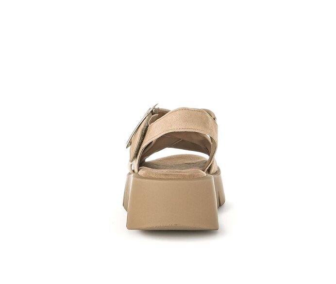 Gabor Damen  Plateau Sandale Beige - Rauleder
