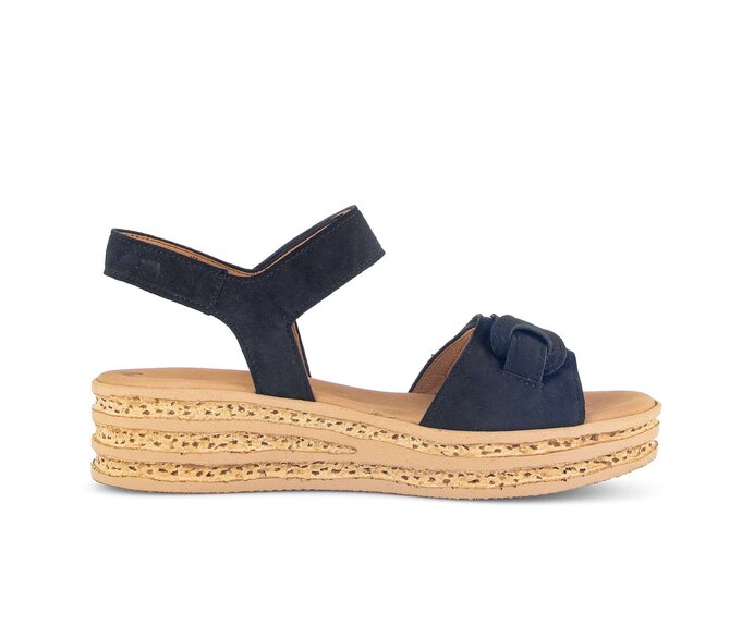 Gabor Damen  Plateau Sandale Blau - Rauleder
