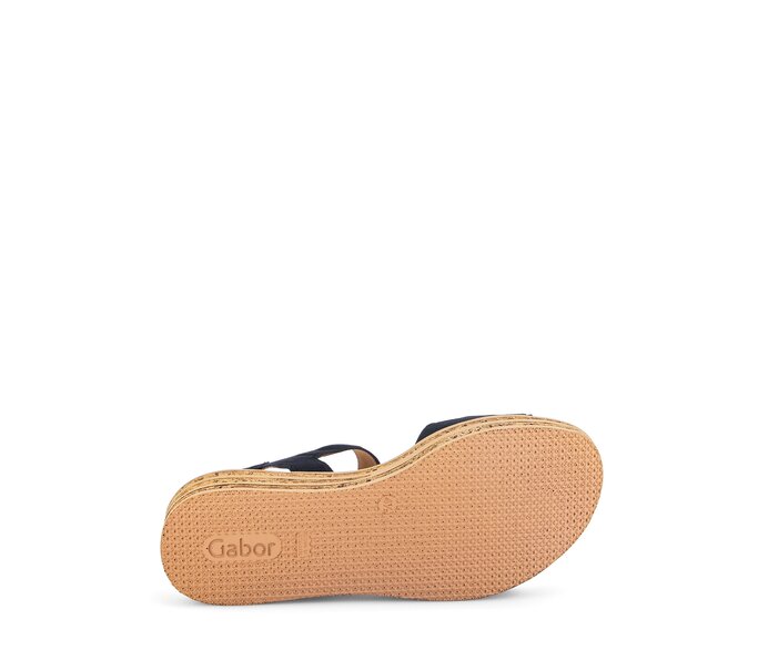 Gabor Damen  Plateau Sandale Blau - Rauleder