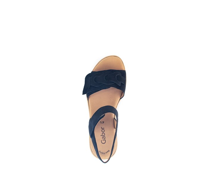 Gabor Damen  Plateau Sandale Blau - Rauleder