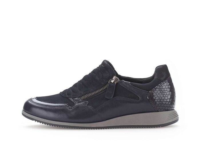 Gabor Damen Sneaker Low Blau - Materialmix Leder
