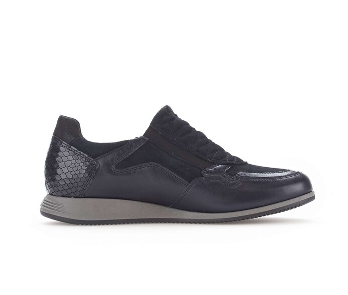 Gabor Damen  Sneaker Low Blau - Materialmix Leder