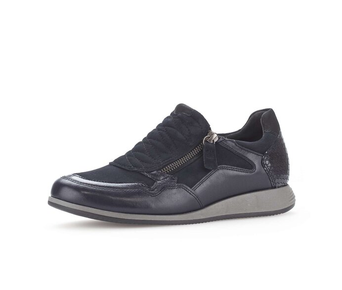 Gabor Damen  Sneaker Low Blau - Materialmix Leder