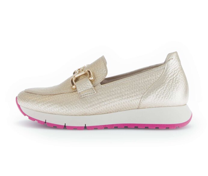 Gabor Damen Slipper Gold - Materialmix Leder/Lederimitat