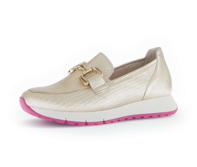 Gabor Damen  Slipper Gold - Materialmix Leder/Lederimitat