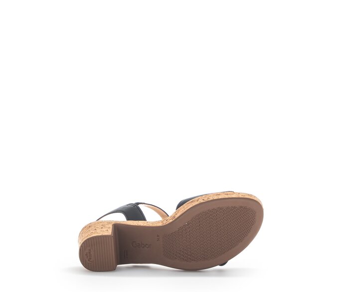 Gabor Damen  Plateau Sandale Schwarz - Glattleder