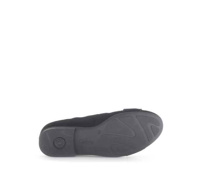 Gabor Damen  Eleganter Ballerina Schwarz - Rauleder