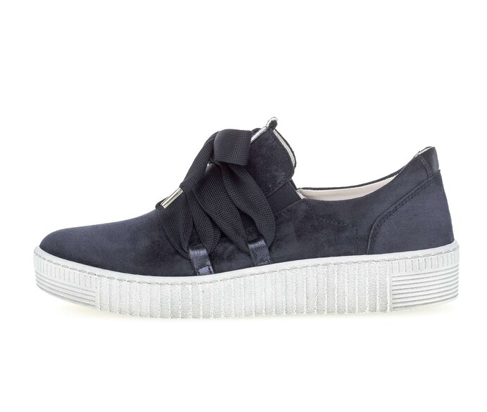 Gabor Damen Sneaker Low Blau - Materialmix Leder