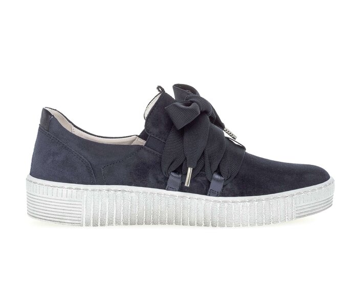 Gabor Damen  Sneaker Low Blau - Materialmix Leder