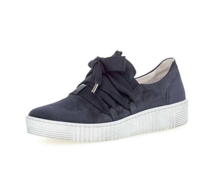 Gabor Damen  Sneaker Low Blau - Materialmix Leder