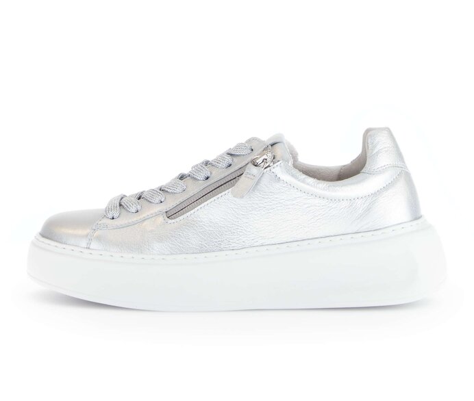 Gabor Damen Sneaker Low Silber - Effektleder
