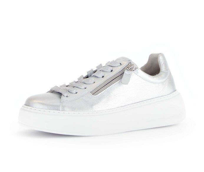 Gabor Damen  Sneaker Low Silber - Effektleder
