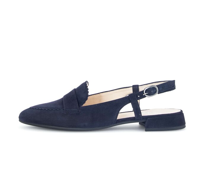 Gabor Damen Slingpumps Blau - Rauleder