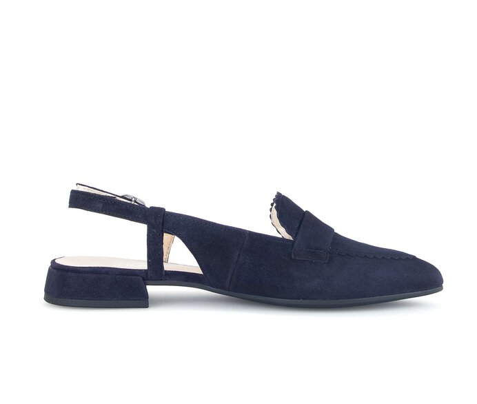 Gabor Damen  Slingpumps Blau - Rauleder