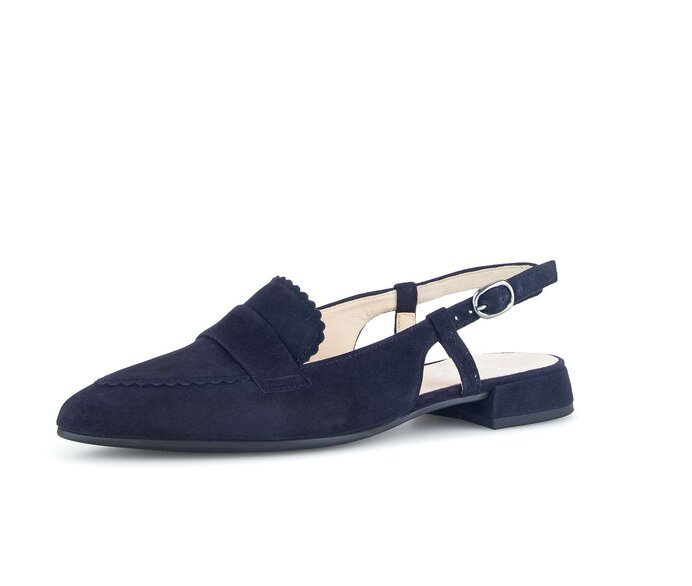 Gabor Damen  Slingpumps Blau - Rauleder