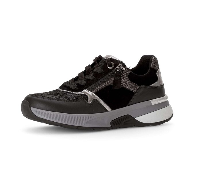 Gabor Damen  Sneaker Low Schwarz - Materialmix Leder/Lederimitat