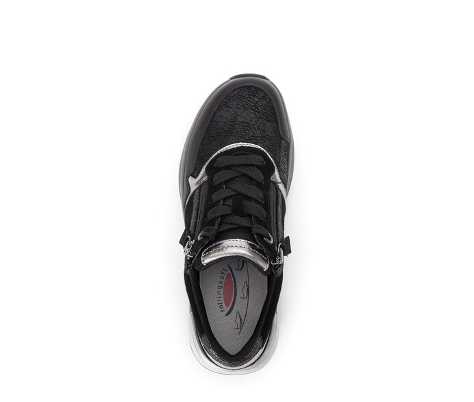 Gabor Damen  Sneaker Low Schwarz - Materialmix Leder/Lederimitat
