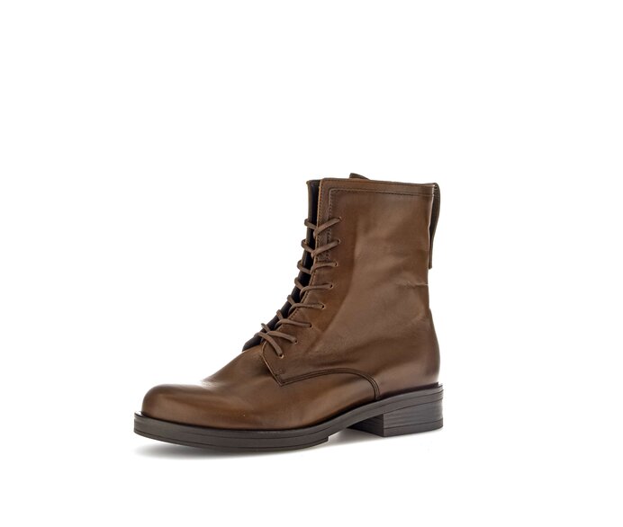 Gabor Damen  Schnürstiefelette Braun - Glattleder
