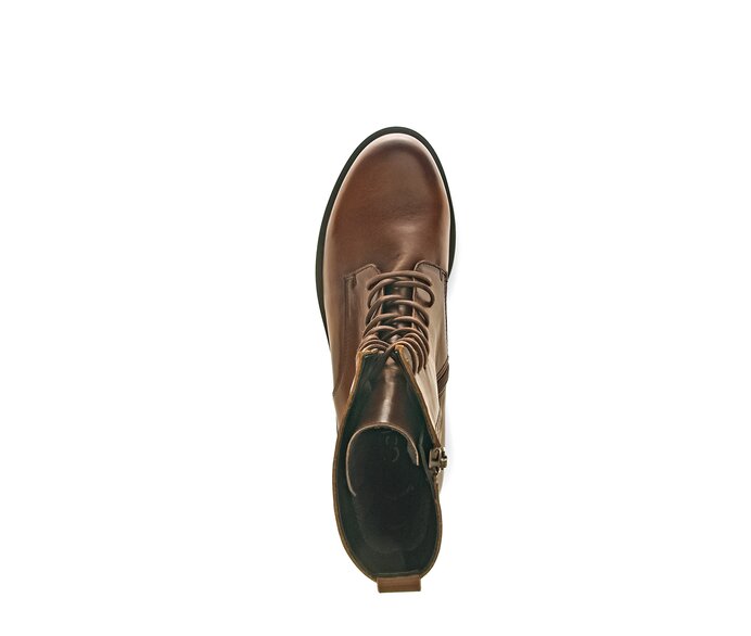 Gabor Damen  Schnürstiefelette Braun - Glattleder