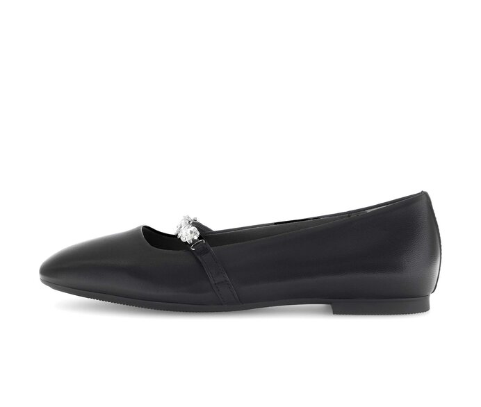 Gabor Damen Eleganter Ballerina Schwarz - Glattleder