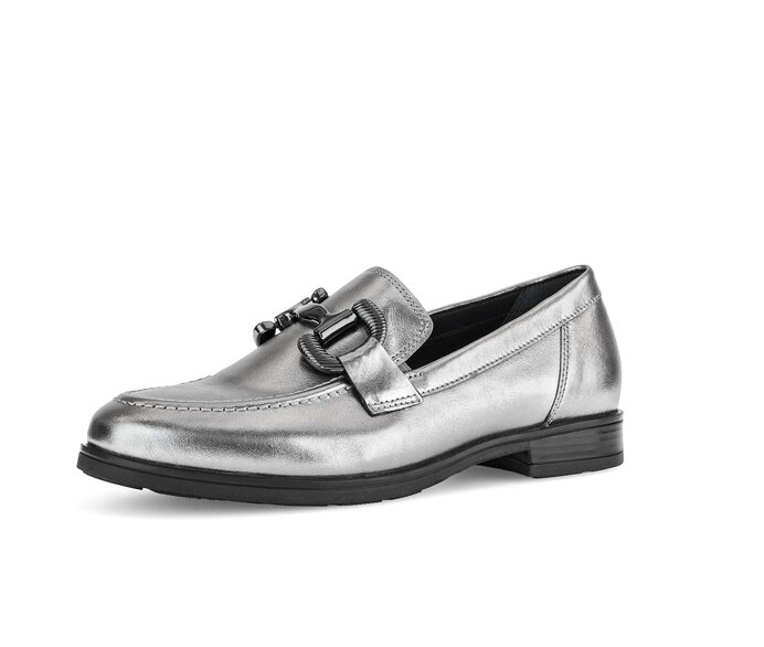 Gabor Damen  Slipper Silber - Effektleder