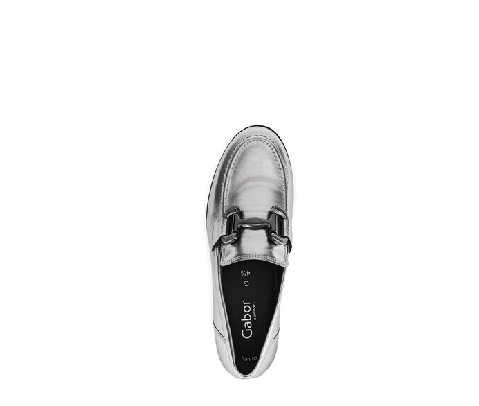Gabor Damen  Slipper Silber - Effektleder