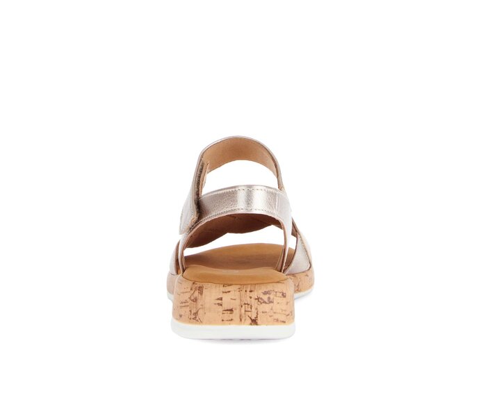 Gabor Damen  Riemchensandale Gold - Materialmix Leder
