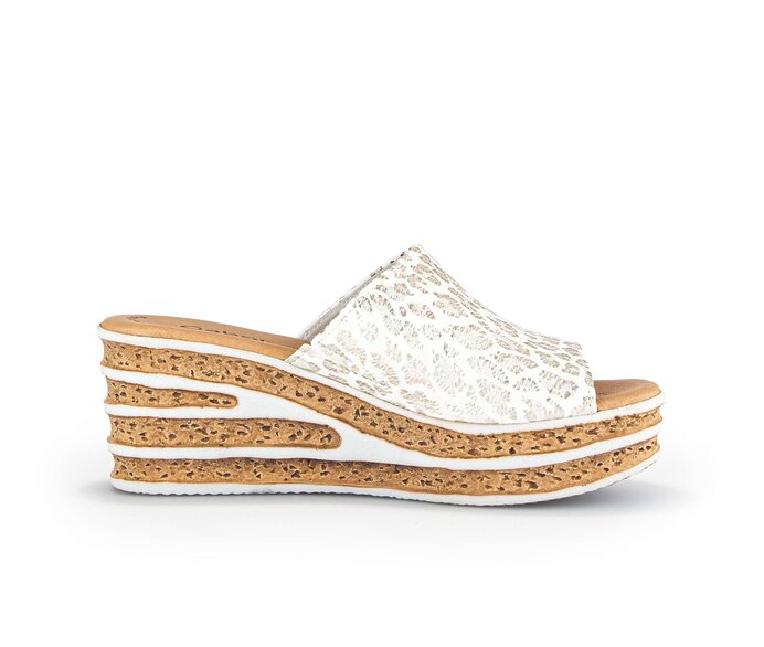Gabor Damen  Pantolette Gold - Leder Reptiloptik