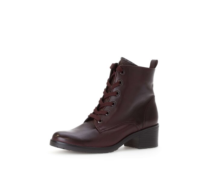Gabor Damen  Schnürstiefelette Rot - Glattleder