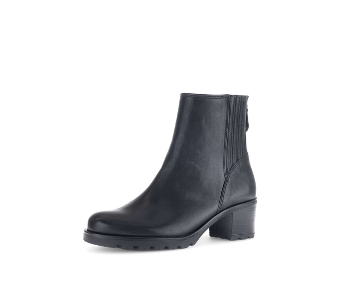 Gabor Damen  Sportliche Stiefelette Schwarz - Glattleder