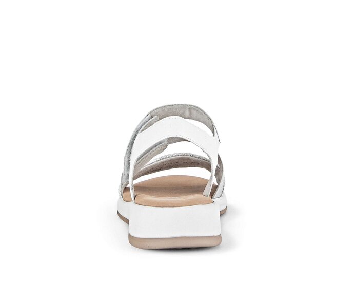 Gabor Damen  Riemchensandale Silber - Materialmix Leder