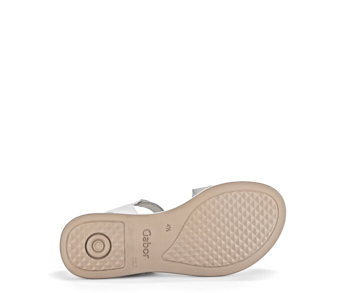 Gabor Damen  Riemchensandale Silber - Materialmix Leder