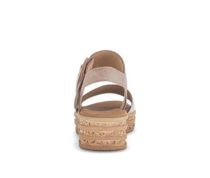 Gabor Damen  Plateau Sandale Beige - Materialmix Leder