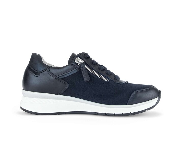 Gabor Damen  Sneaker Low Blau - Materialmix Leder/Lederimitat