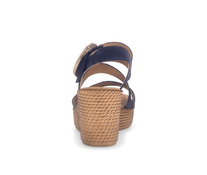 Gabor Damen  Keilsandalette Blau - Rauleder