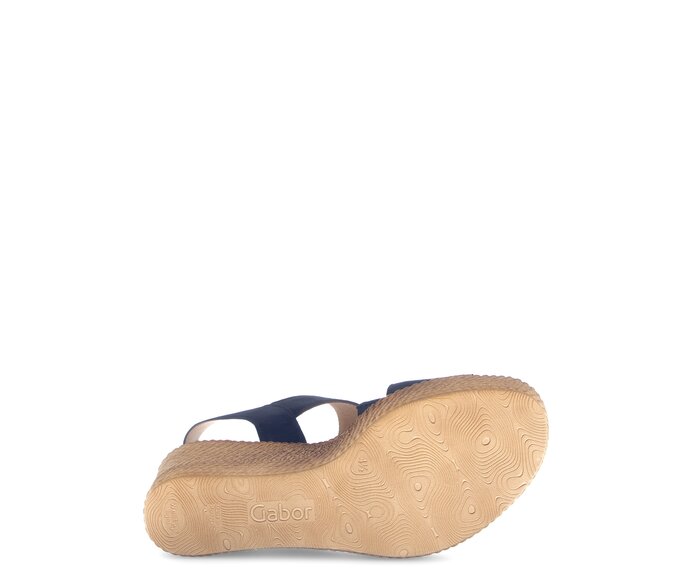 Gabor Damen  Keilsandalette Blau - Rauleder