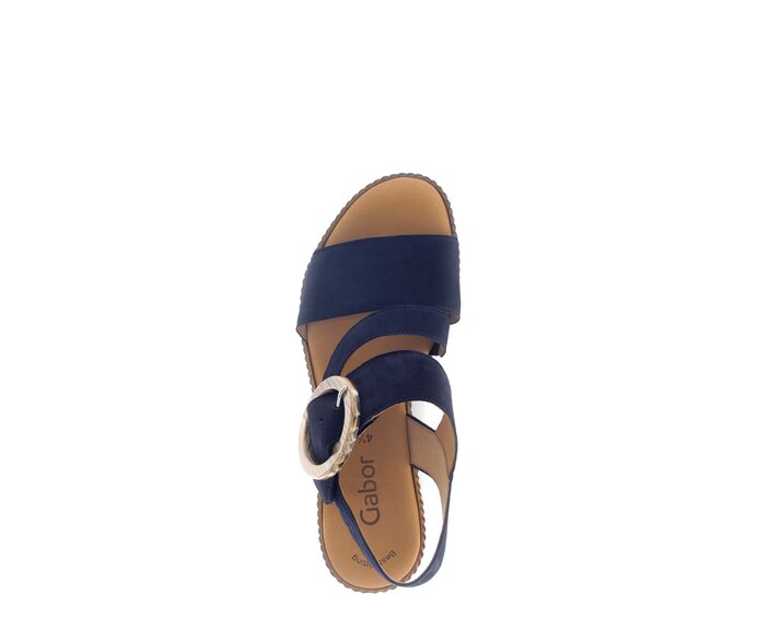 Gabor Damen  Keilsandalette Blau - Rauleder
