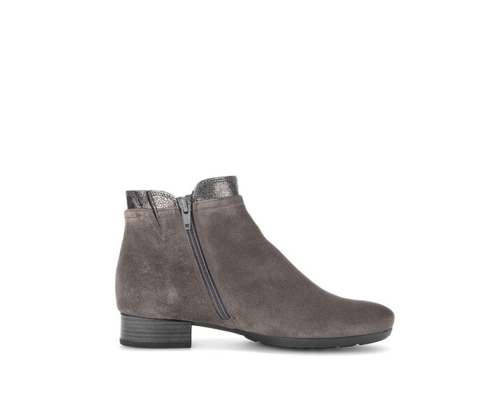 Gabor Damen  Sportliche Stiefelette Grau - Materialmix Leder