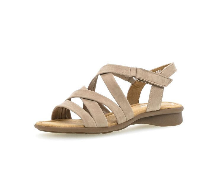 Gabor Damen  Riemchensandale Beige - Rauleder