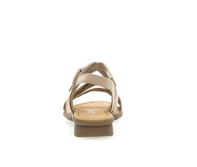 Gabor Damen  Riemchensandale Beige - Rauleder