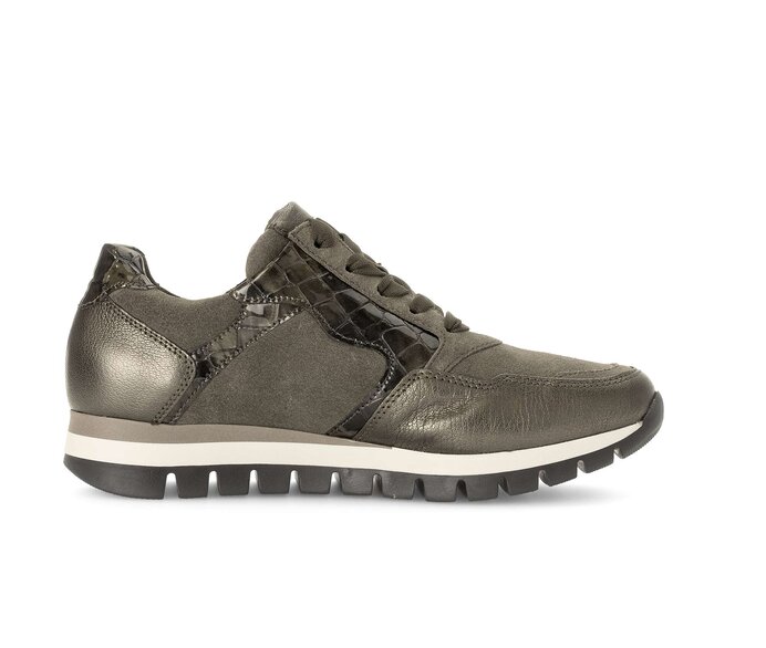 Gabor Damen  Sneaker Low Grau - Materialmix Leder