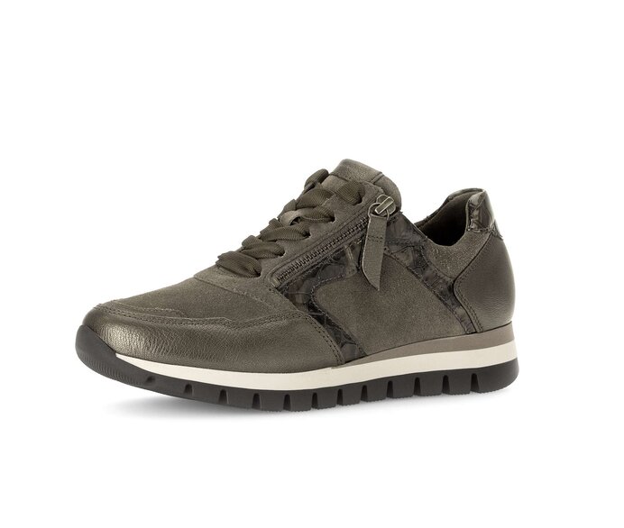 Gabor Damen  Sneaker Low Grau - Materialmix Leder