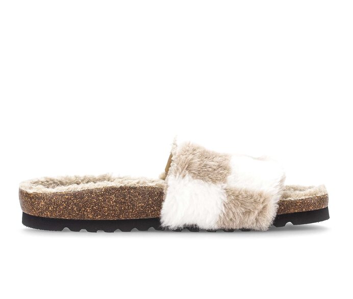 Gabor Damen  Plüschhausschuh Beige - Textil
