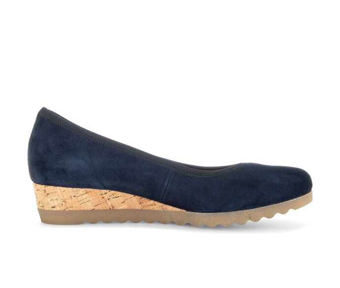 Gabor Damen  Keilpumps Blau - Rauleder