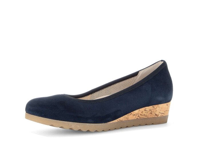 Gabor Damen  Keilpumps Blau - Rauleder
