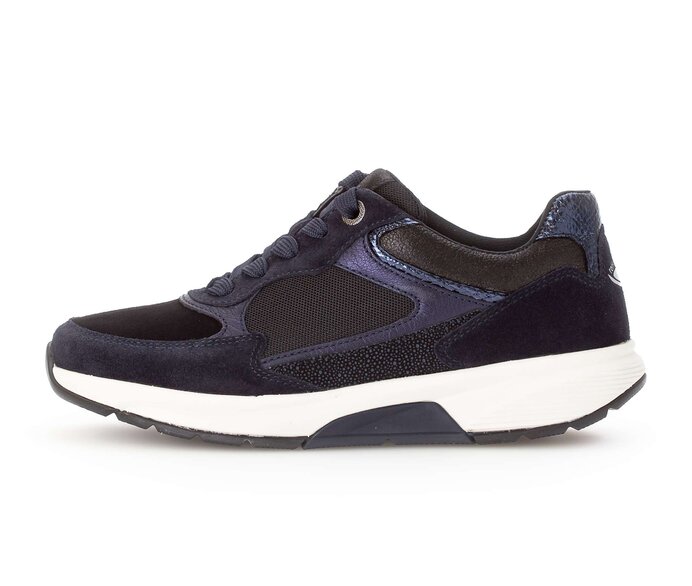 Gabor Damen Sneaker Low Blau - Materialmix Leder/Lederimitat