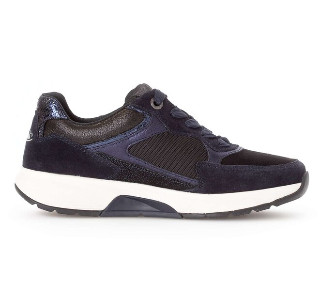 Gabor Damen  Sneaker Low Blau - Materialmix Leder/Lederimitat