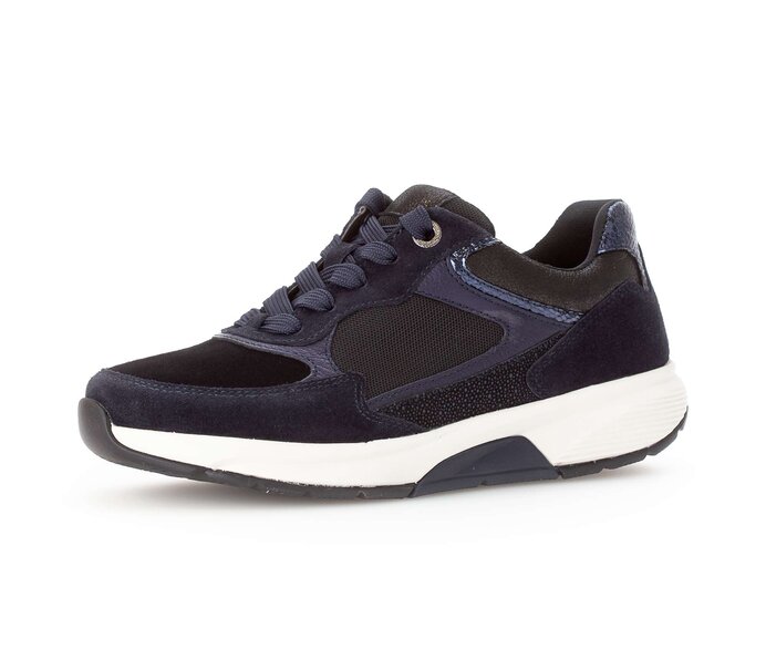 Gabor Damen  Sneaker Low Blau - Materialmix Leder/Lederimitat
