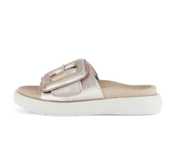 Gabor Damen Pantolette Creme - Effektleder