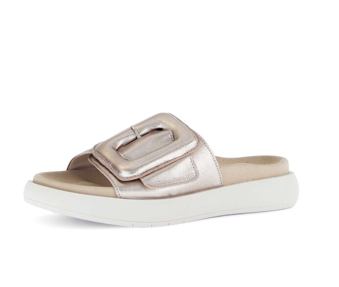 Gabor Damen  Pantolette Creme - Effektleder